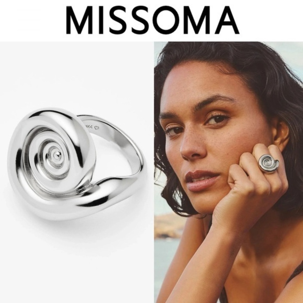 MISSOMA SPIRAL STATEMENT SILVER SWITL RING SZ 8 NWT 167$